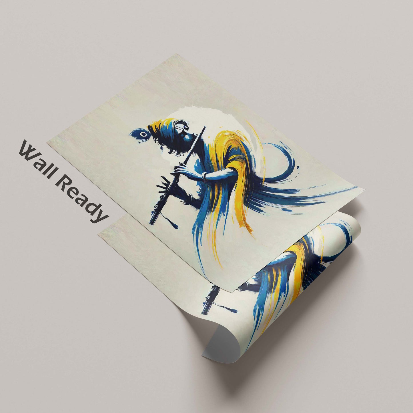 Krishna with flute - Poster