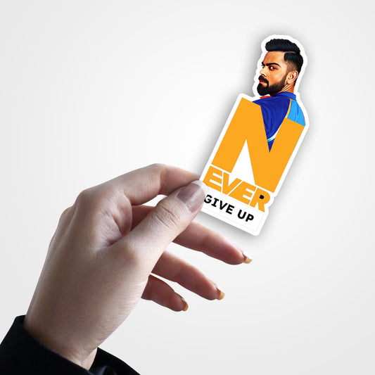 Virat Never Give Up - Cricket Team Sticker