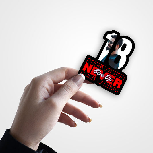 Virat Never Give Up - Cricket Team Sticker