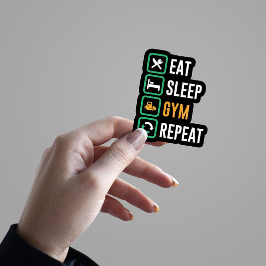 Eat Sleep Gym Repeat - Sticker