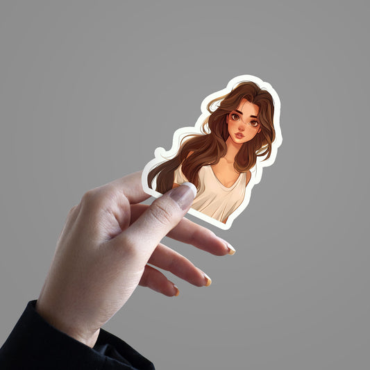 Elegant Girl Illustration - Sticker