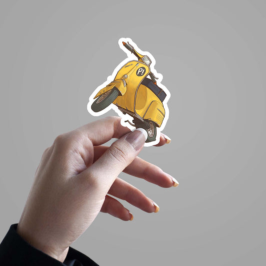 Yellow Scooter Sticker