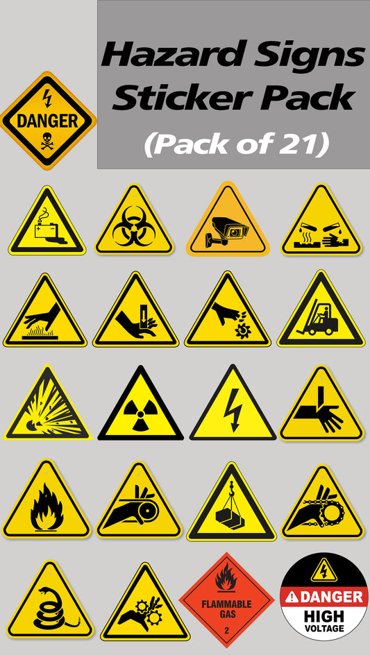 Hazard Signs - Stickers Pack