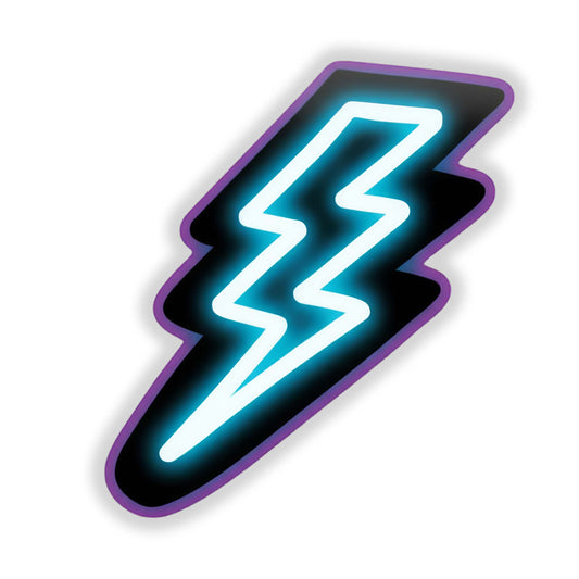 Neon Lightning Bolt Sticker