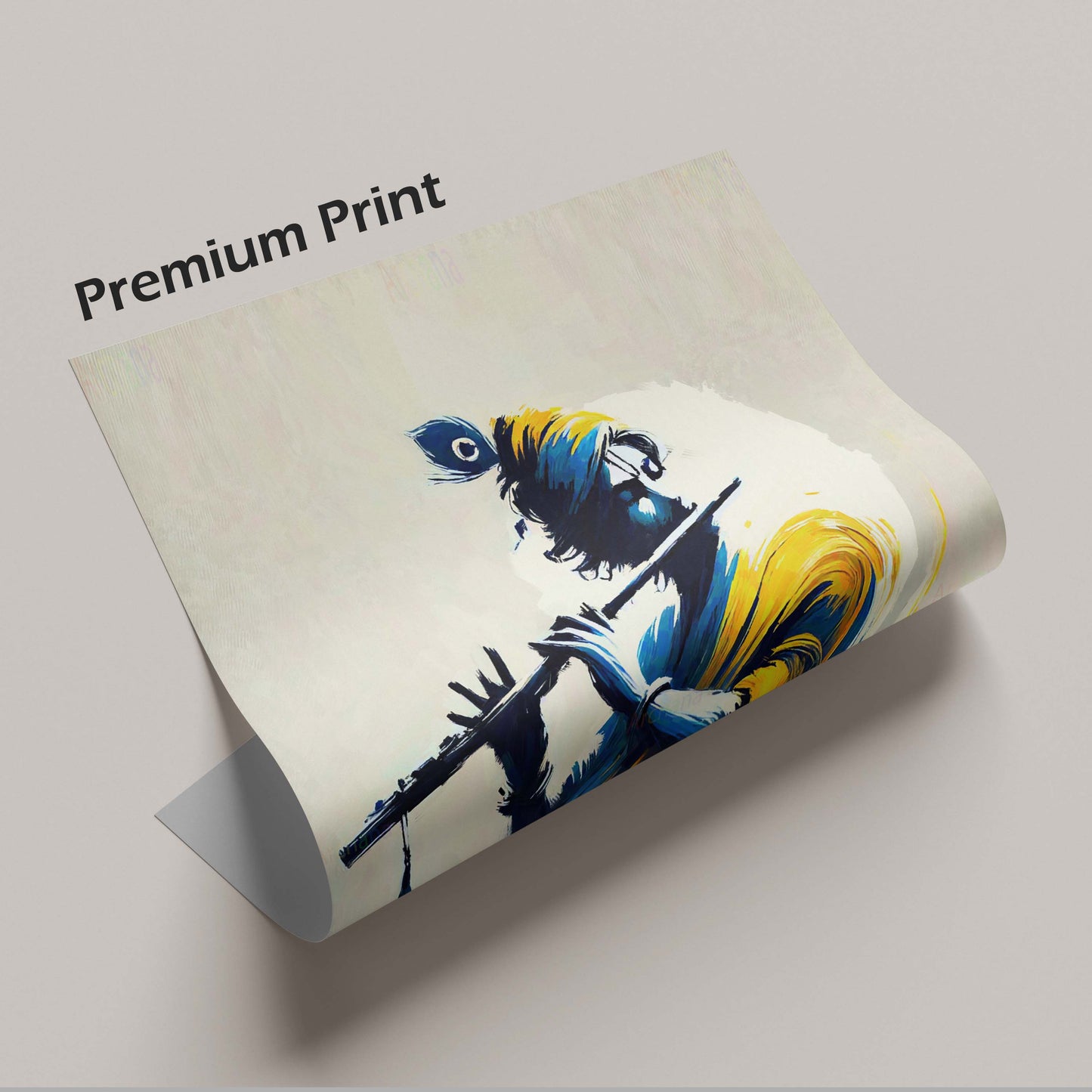 Krishna with flute - Poster
