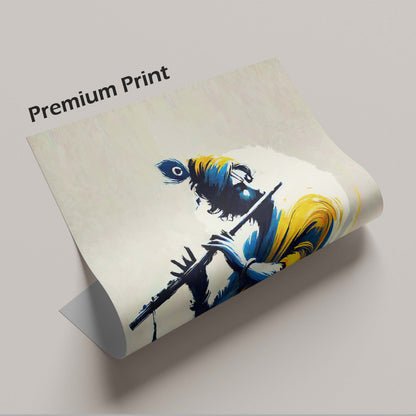Krishna with flute - Poster