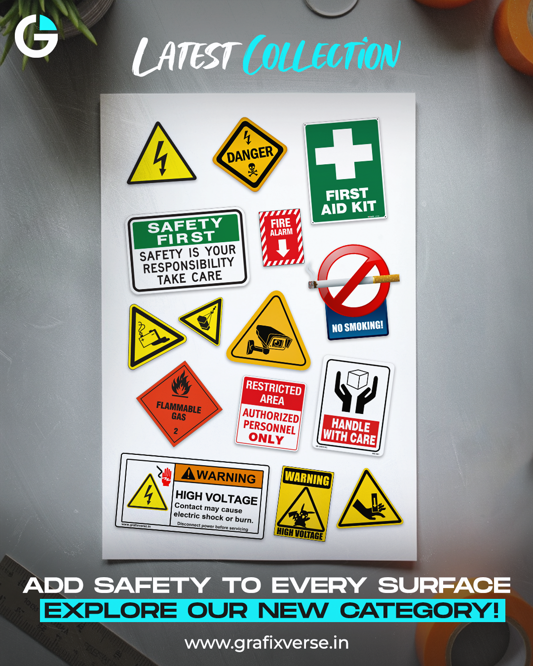 Rotating Blade Warning Sticker (Vertical)