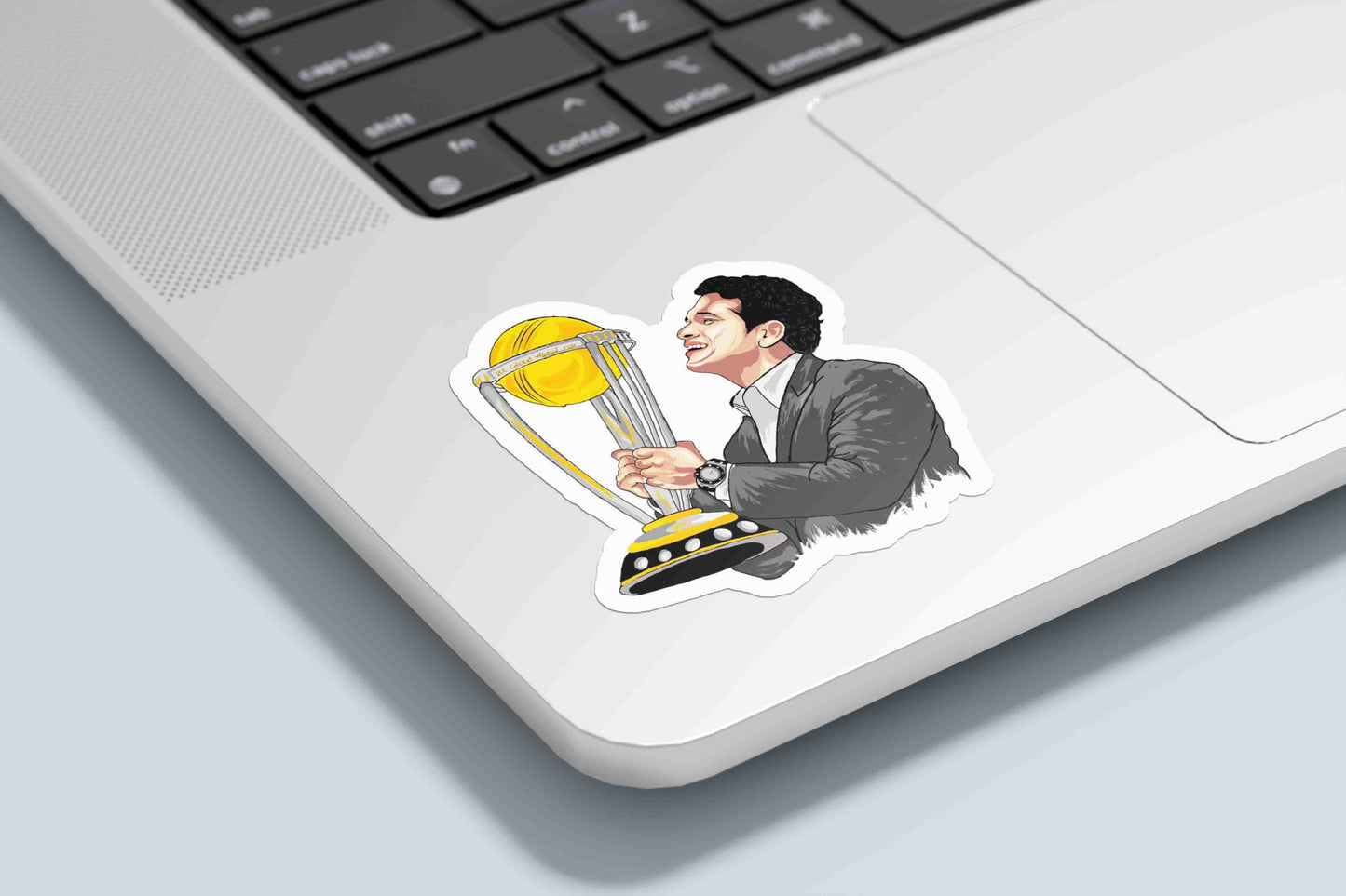 Sachin Tendulkar with Trophy Sticker