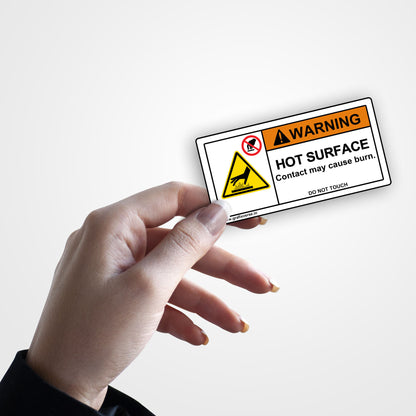 Hot Surface Warning Sticker (Horizontal)
