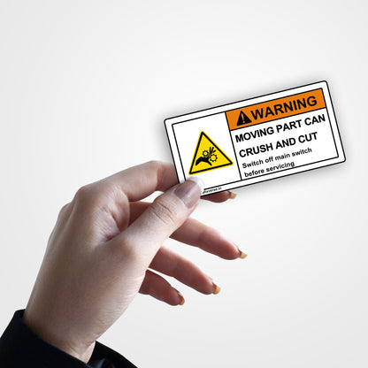 Hand Crush Warning Sticker (Horizontal)