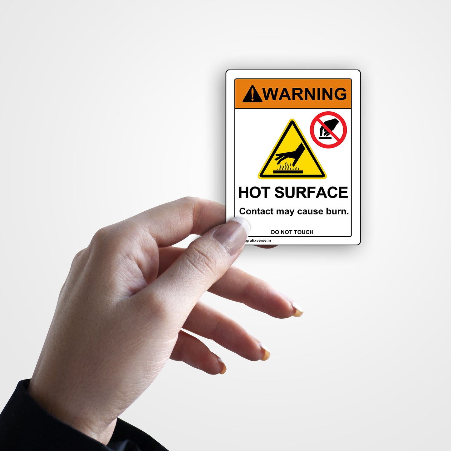 Hot Surface Warning Sticker (Vertical)