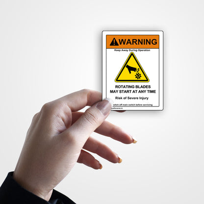Rotating Blade Warning Sticker (Vertical)