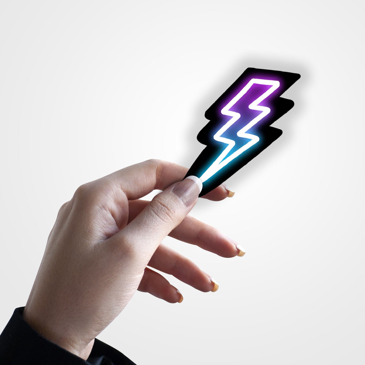 Neon Lightning Bolt Sticker