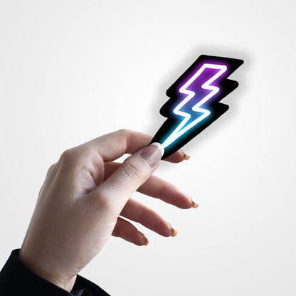 Neon Lightning Bolt Sticker