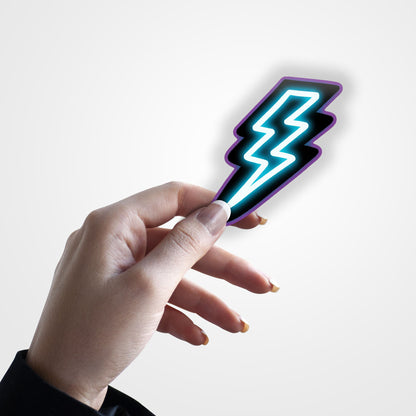 Neon Lightning Bolt Sticker