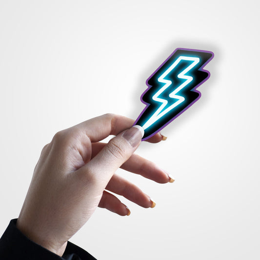 Neon Lightning Bolt Sticker
