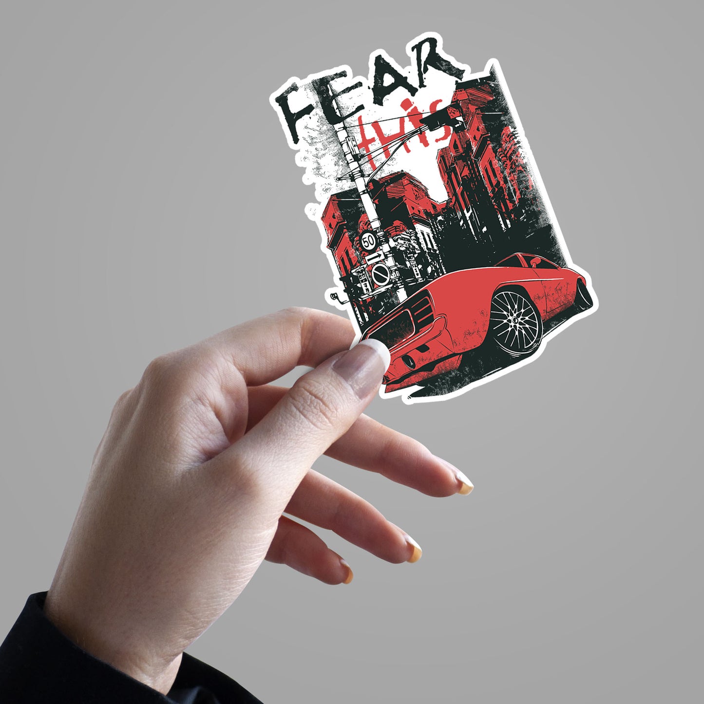 Red Car Sticker