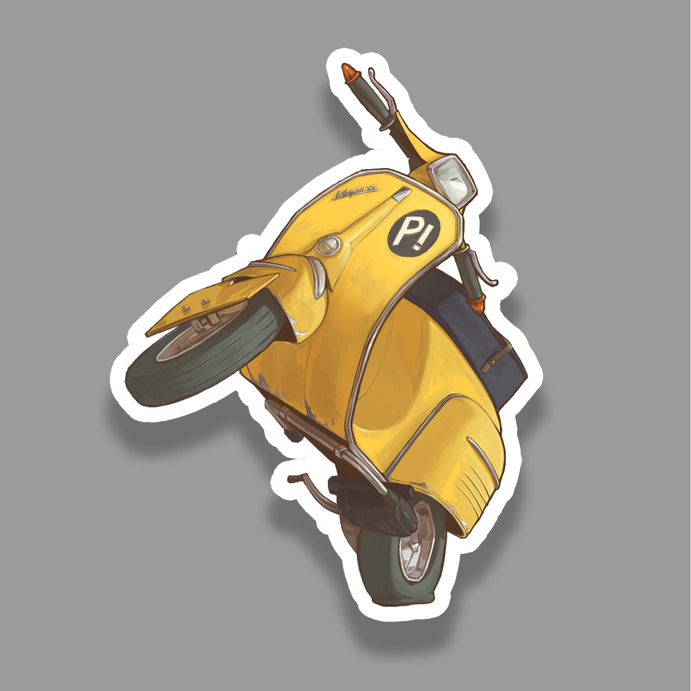Yellow Scooter Sticker