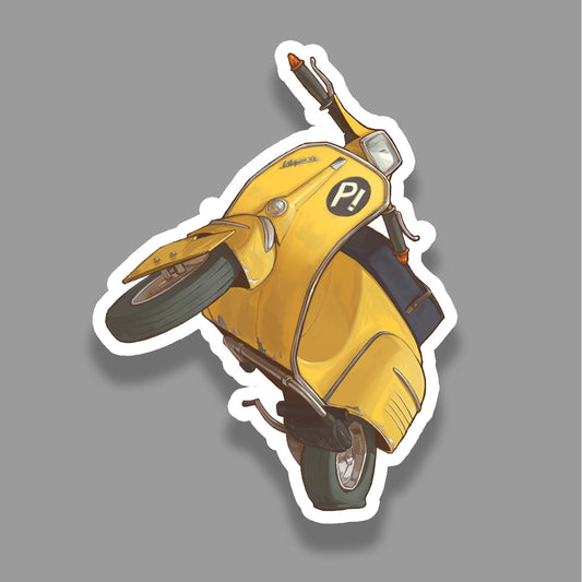 Yellow Scooter Sticker
