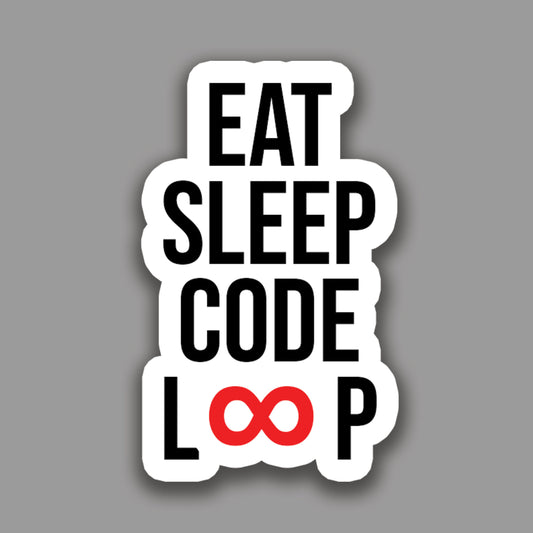Eat Sleep Code Loop Sticker