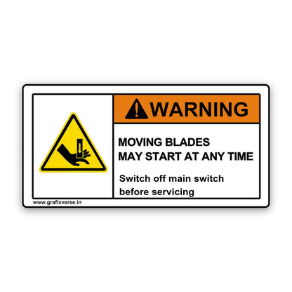 Hand Crush Warning Sticker (Horizontal)
