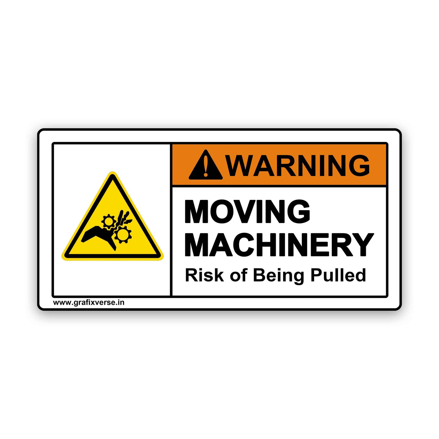 Hand Crush Warning Sticker (Horizontal)