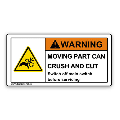 Hand Crush Warning Sticker (Horizontal)