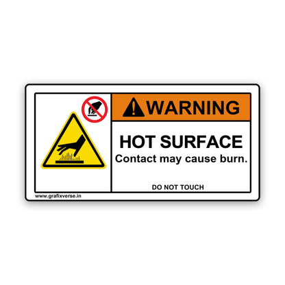 Hot Surface Warning Sticker (Horizontal)