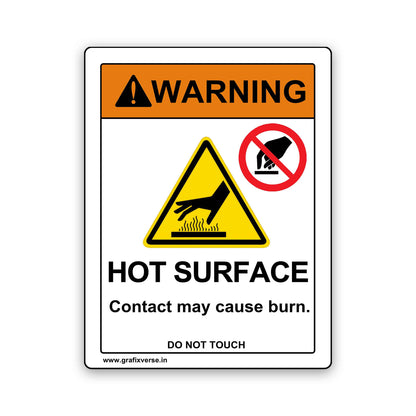 Hot Surface Warning Sticker (Vertical)