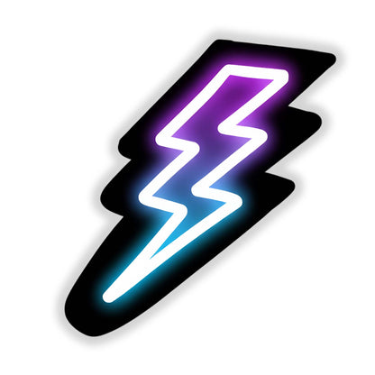 Neon Lightning Bolt Sticker
