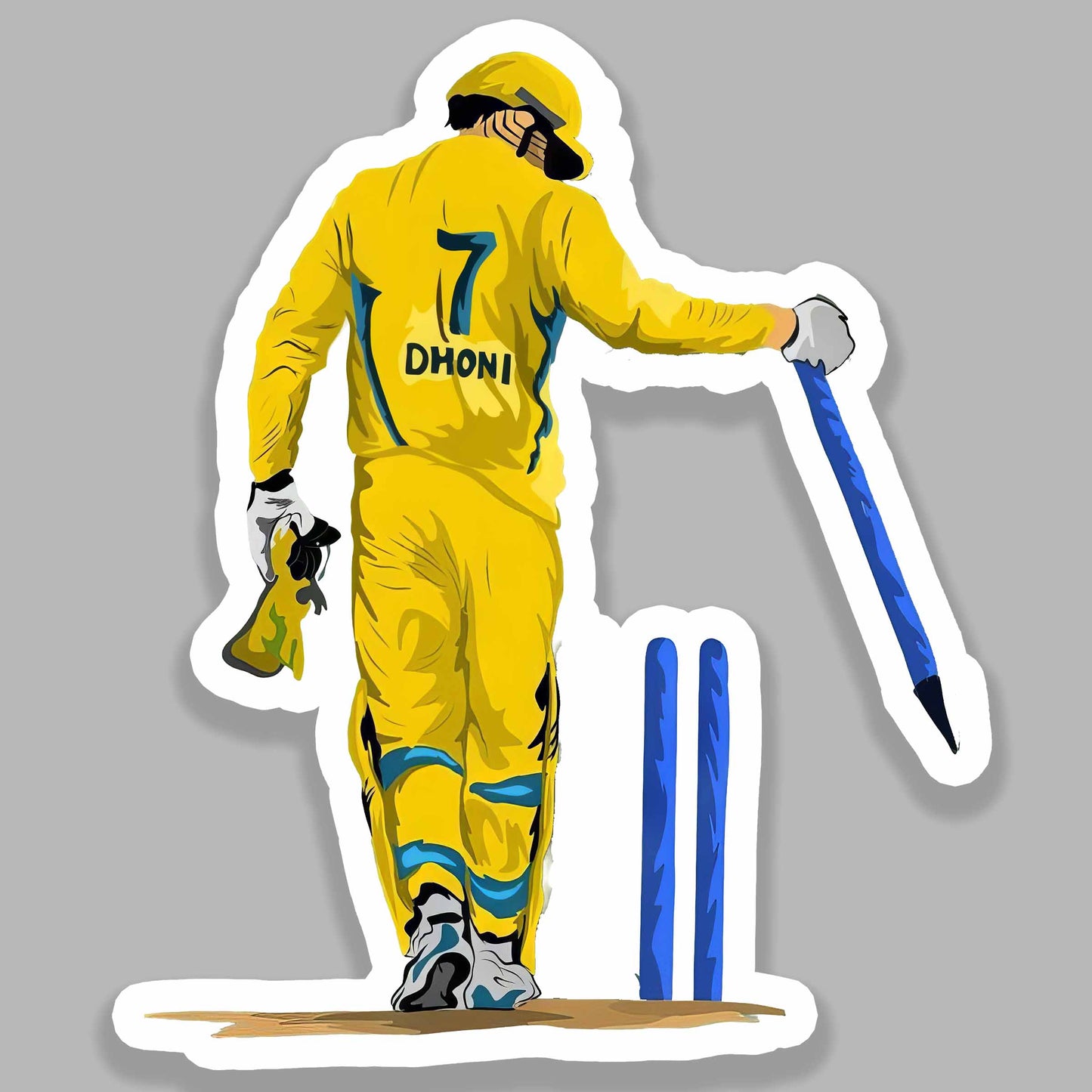 MS Dhoni CSK - Cricket Sticker