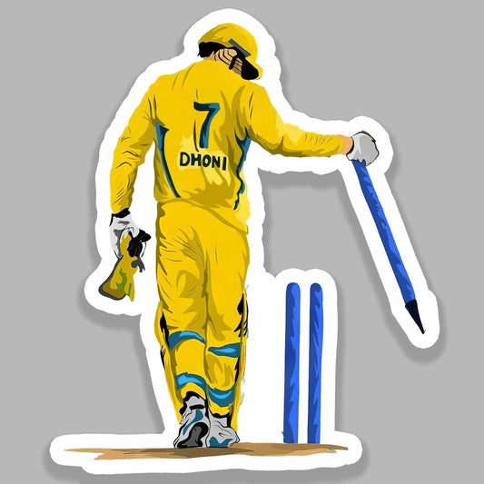 MS Dhoni CSK - Cricket Sticker