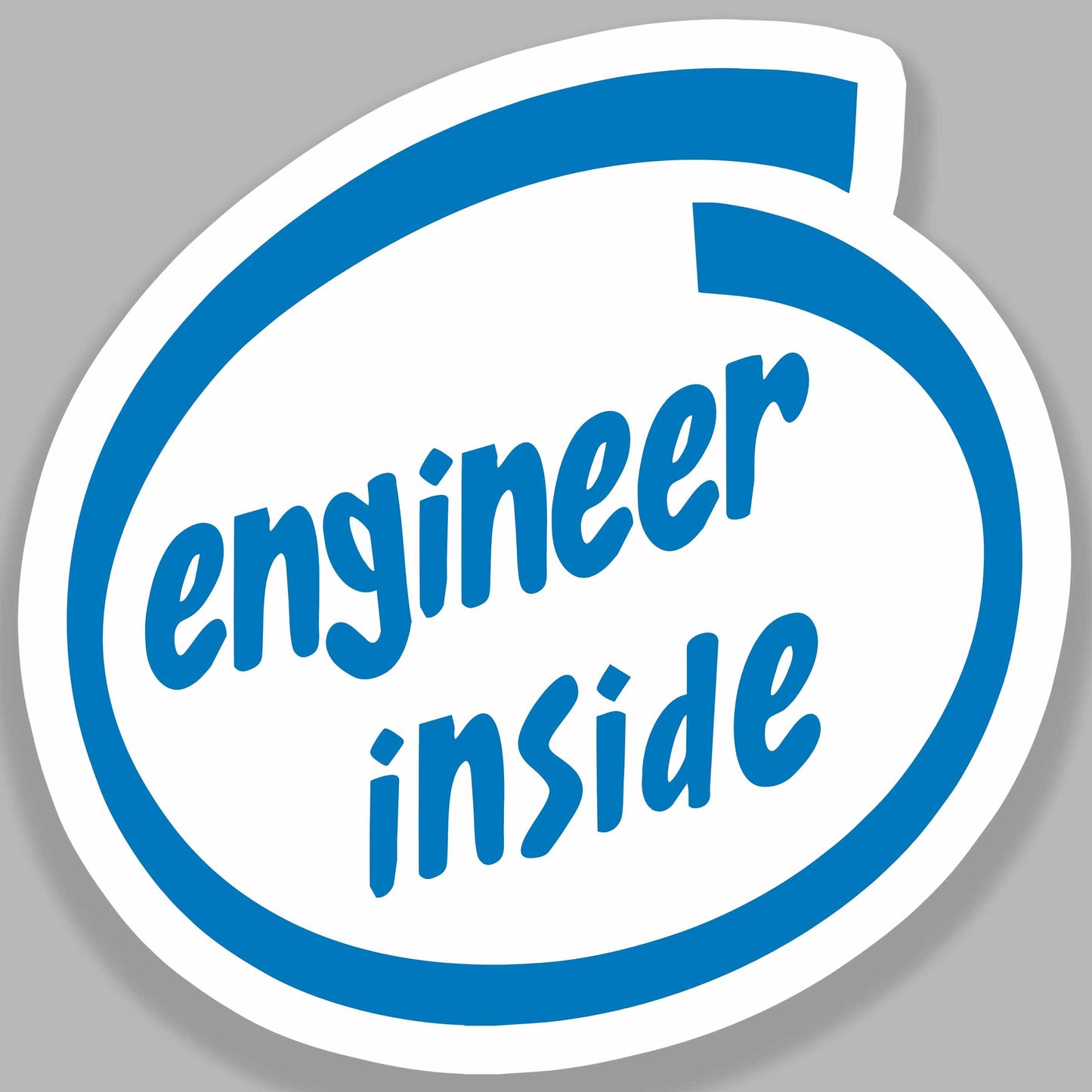 Engineer Inside Car Sticker (Blue)