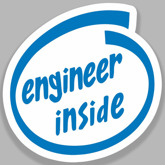 Engineer Inside Car Sticker (Blue)