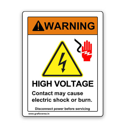 High Voltage Warning Sticker (Vertical)