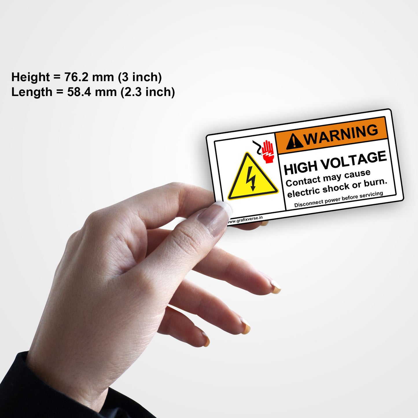 High Voltage Warning Sticker (Horizontal)